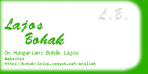 lajos bohak business card